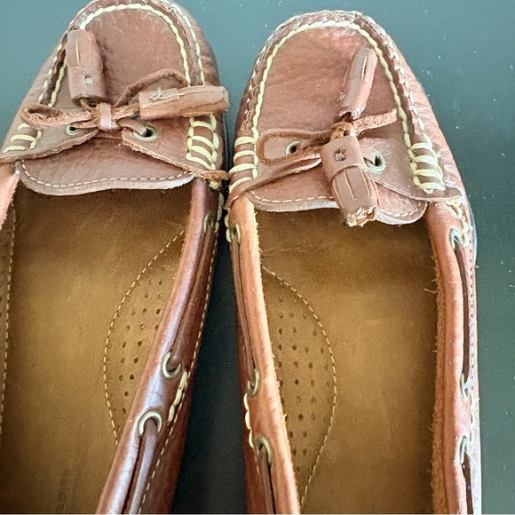 NWOT L.L. Bean Women's Brown Leather Loafer Driving Moccasins w/Tassel Comfort - Picture 10 of 12